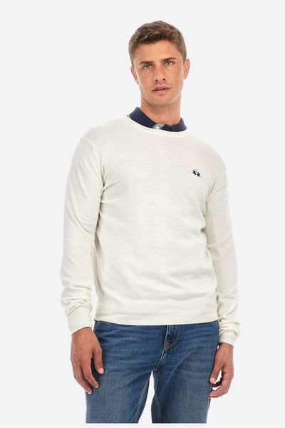 La Martina Pullover with Logo | White