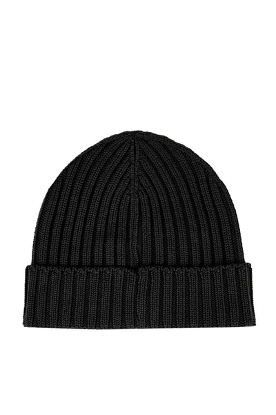 Paul & Shark Moon Badge Soft Cool Touch Beanie | Black