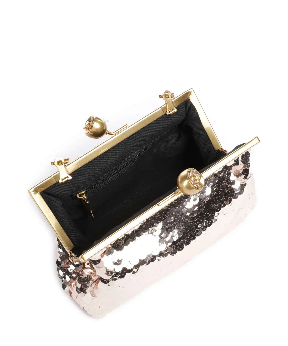 Ted Baker Sequinz Rose Detail Sequin Clutch Bag | Rose Gold