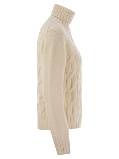 MC2 Woman Giverny High Neck Sweater | Ecru