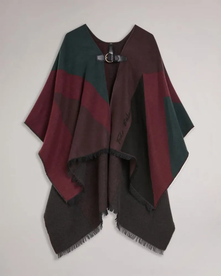 Ted Baker Suffia Buckle Poncho | Dark Red