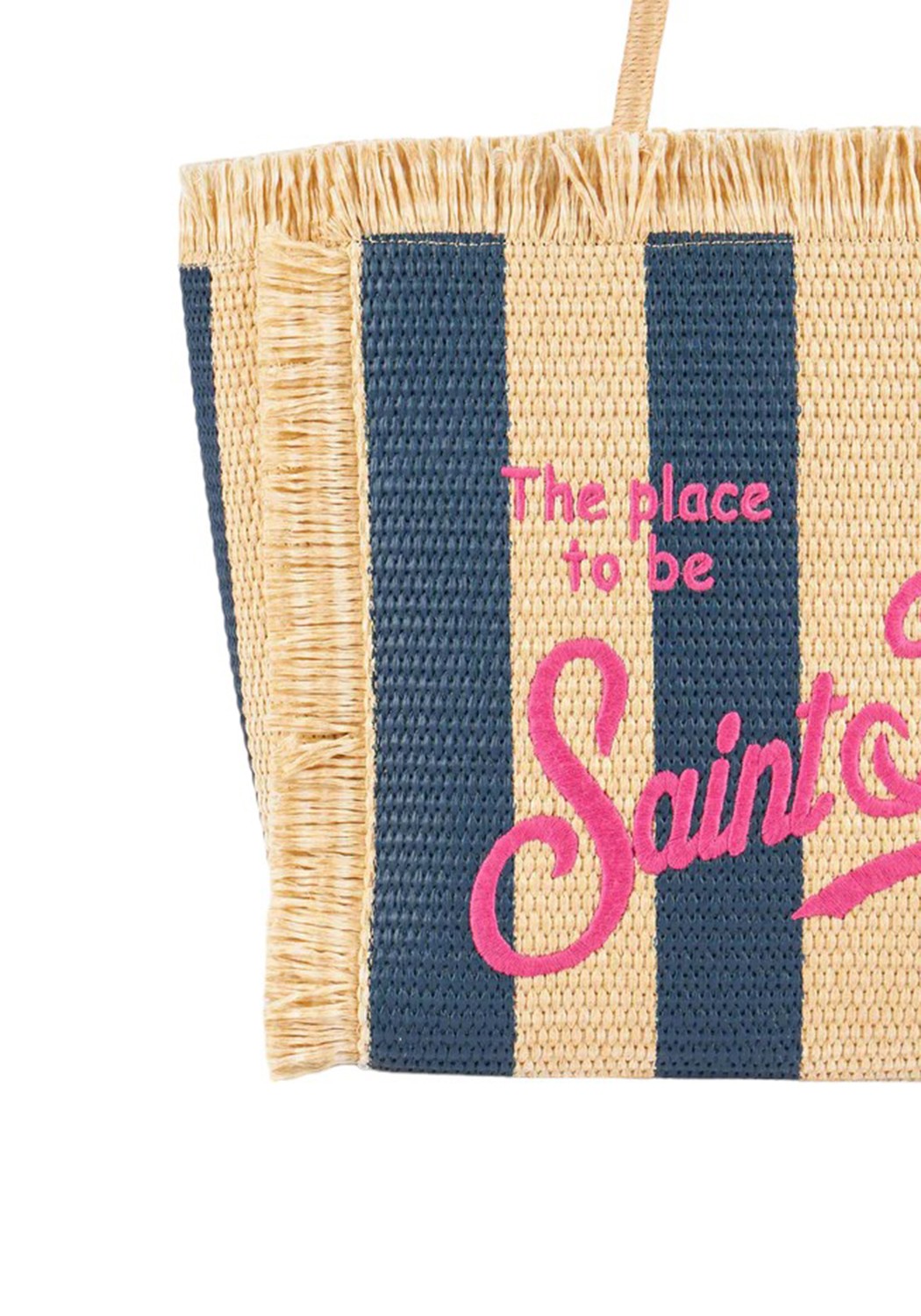 MC2 Saint Barth Colette Straw Stripes Bag | Navy/Beige