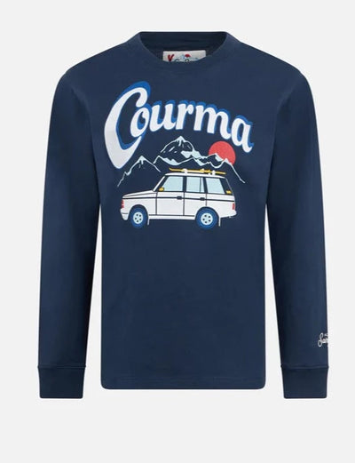 MC2 T-shirt Heavy Cotton with Courma Mountains Car Print | Blue