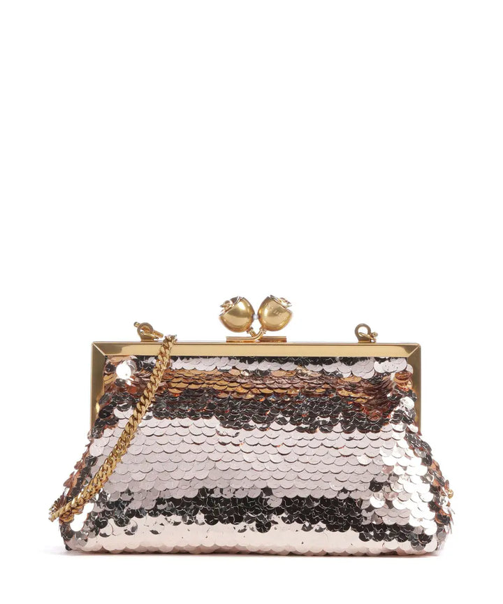 Ted Baker Sequinz Rose Detail Sequin Clutch Bag | Rose Gold