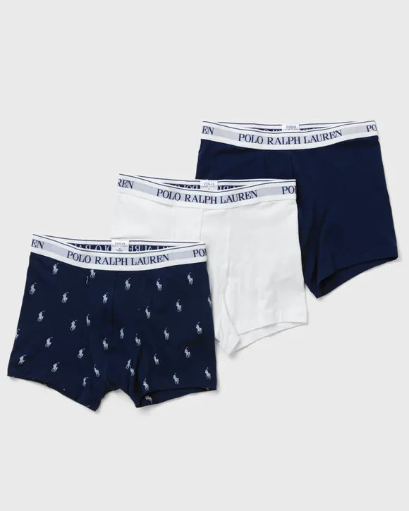 Ralph Lauren Classic Stretch Cotton Trunk 3-Pack | Navy/White/Pony