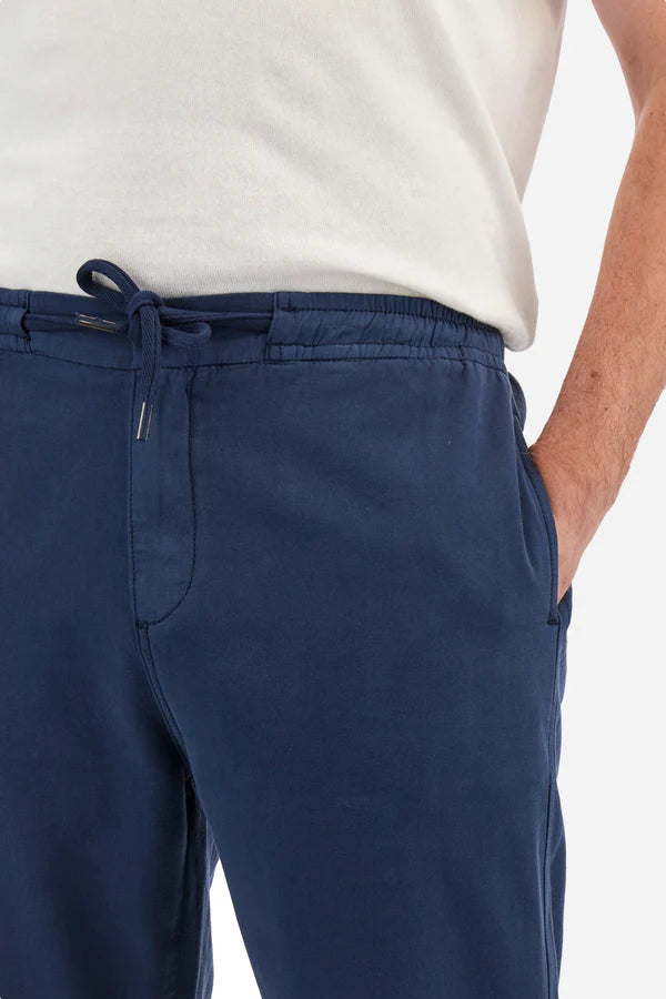La Martina Linen and Cotton Canvas Regular Fit Trousers - Vann | Navy