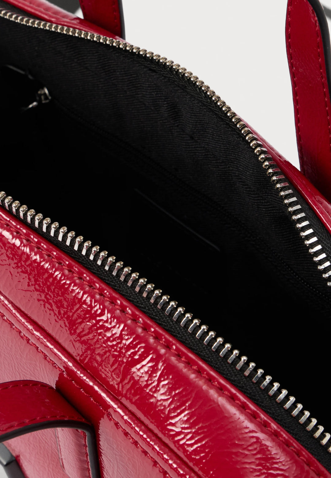 Karl Lagerfeld Logo Glossy Bowling Bag | Pompeian Red