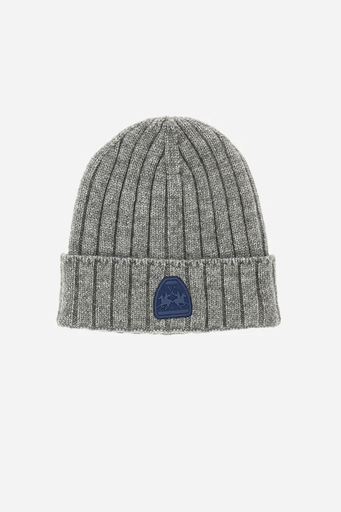La Martina Logo Beanie | Medium Grey