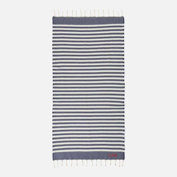 MC2 Saint Barth Fouta Classic Towel with Stripes | Navy