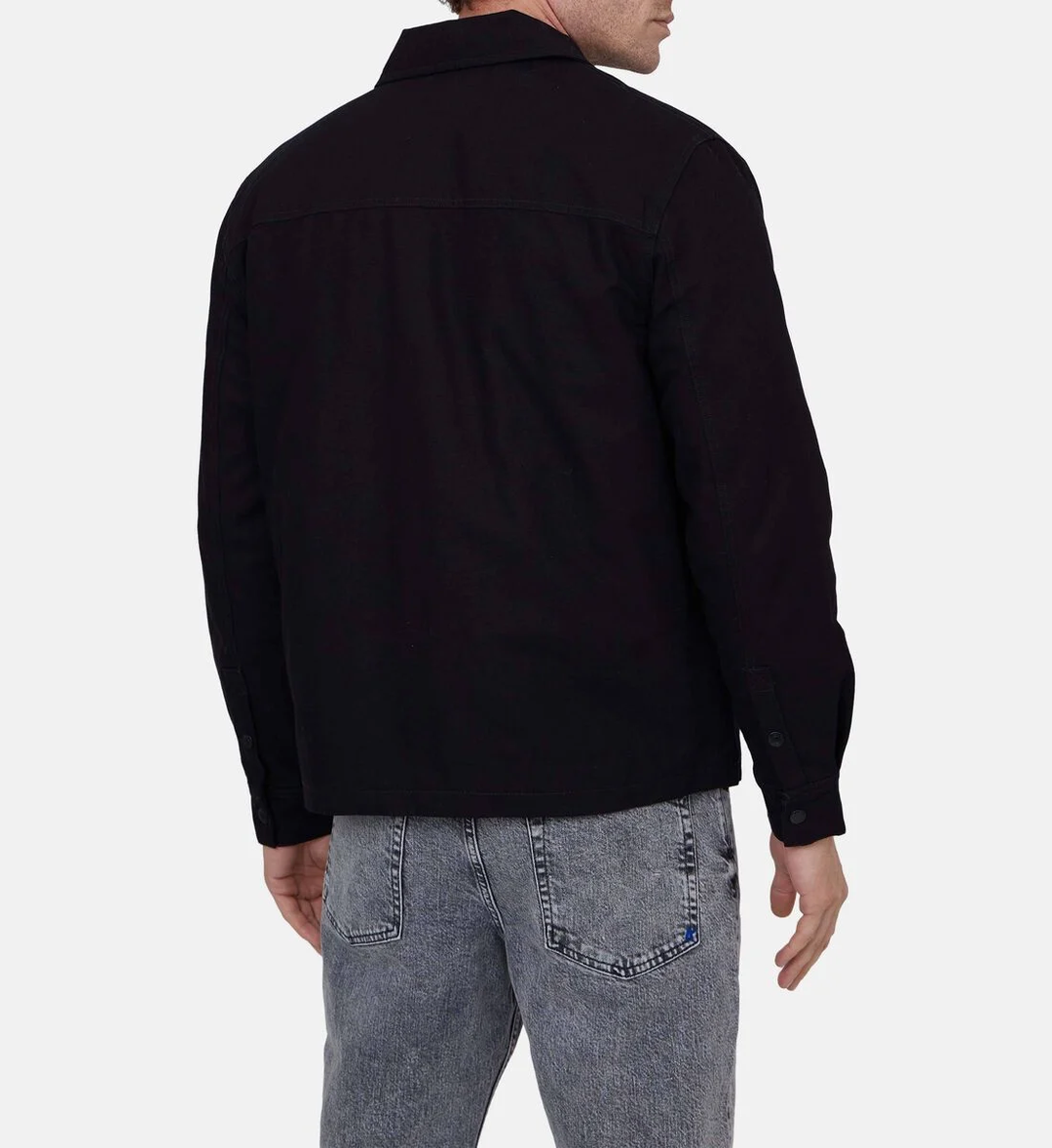 Karl Lagerfeld Cotton Canvas Overshirt Jacket | Black