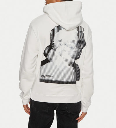 Karl Lagerfeld Print Regular Fit Hoodie | White