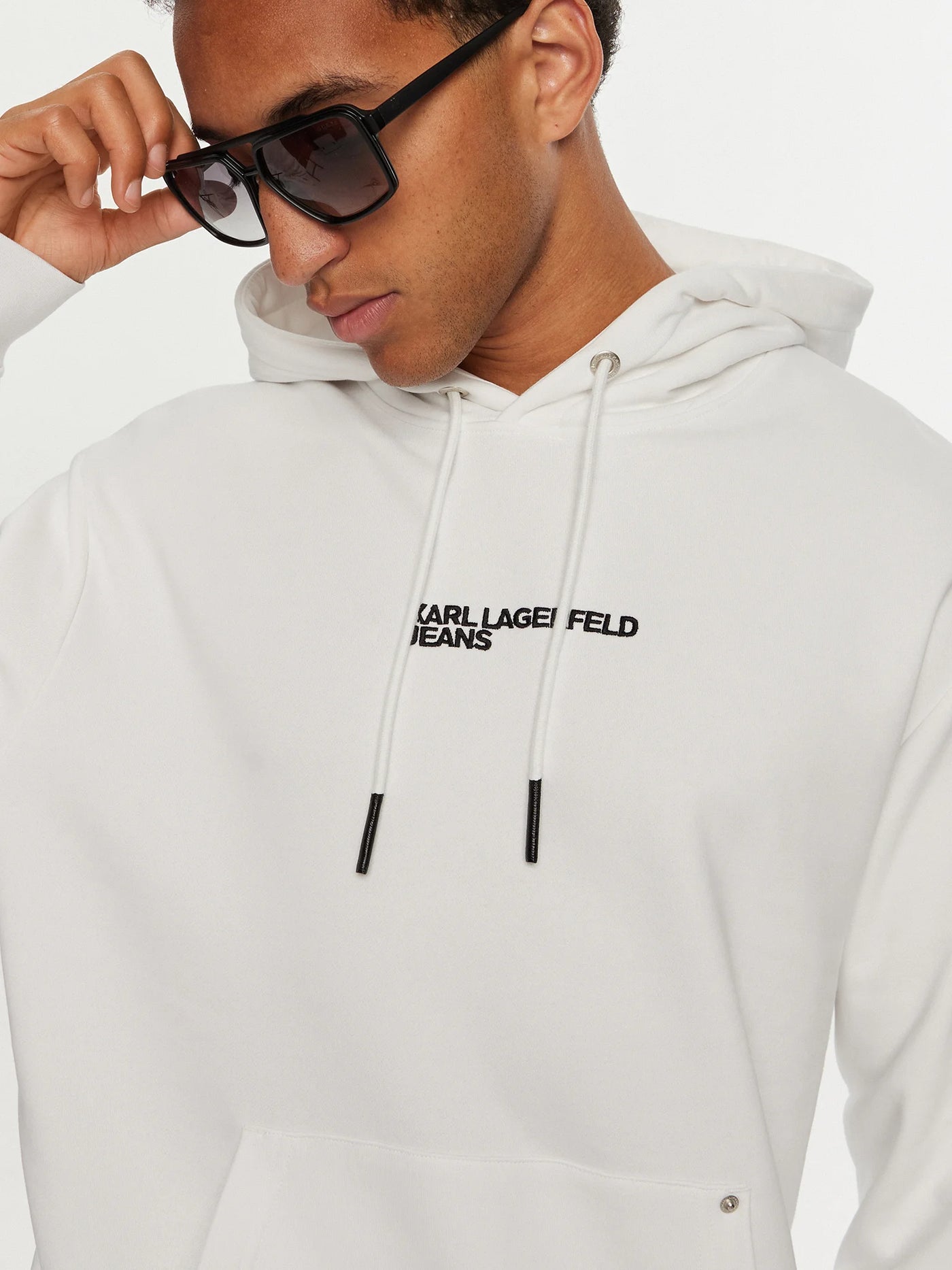 Karl Lagerfeld Print Regular Fit Hoodie | White