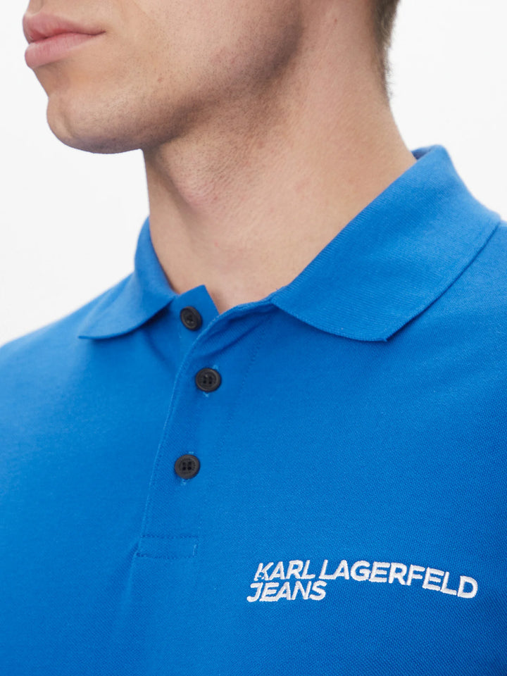 Karl Lagerfeld Logo Men's Polo | Azure Blue
