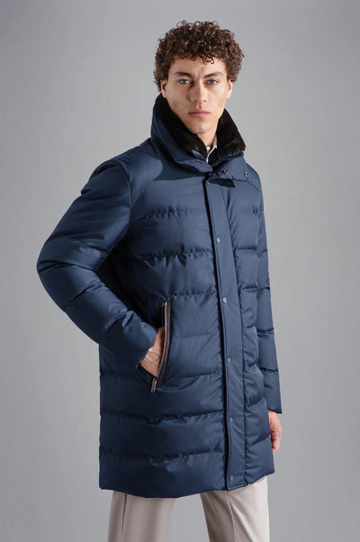 Paul & Shark Re-Goose Down Save the Sea Parka with Shark Fin | Navy