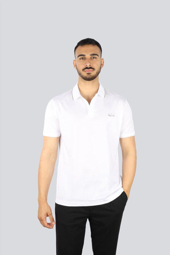 Paul & Shark Double Mercerised Jersey Cotton Polo | White