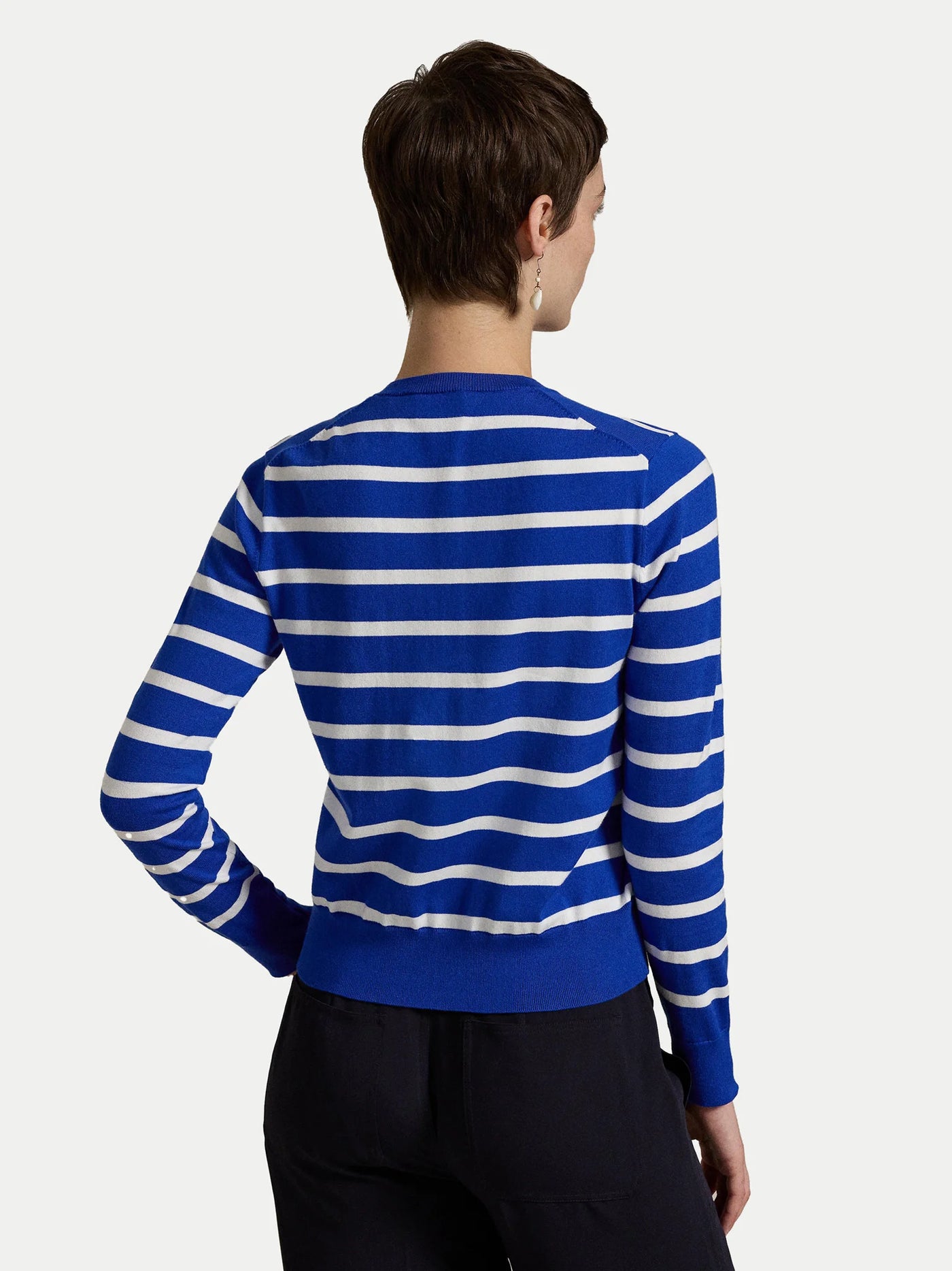 Ralph Lauren Cardigan Relaxed Fit | Blue/White