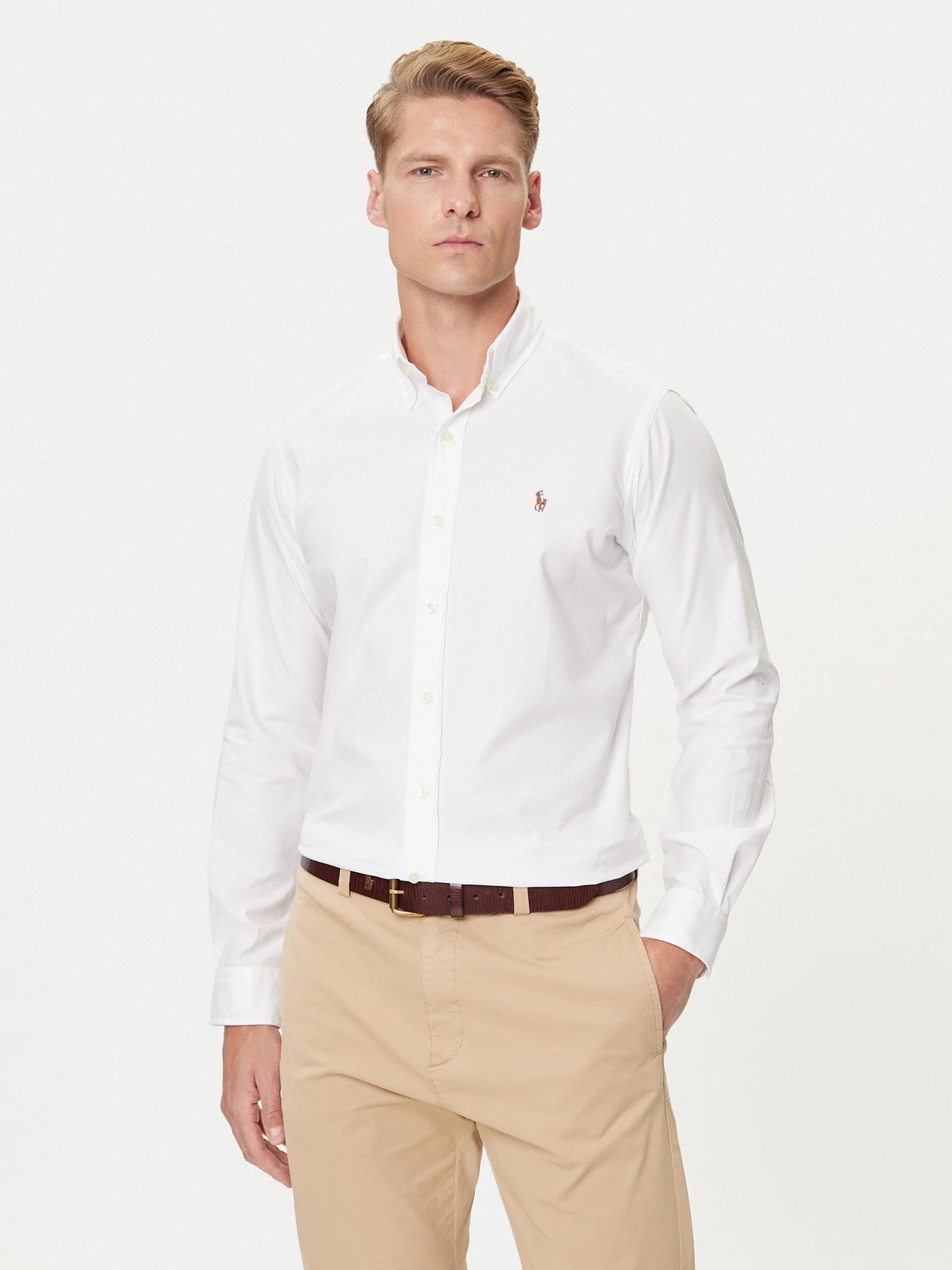 Ralph Lauren Custom Fit Stretch Oxford Shirt | White
