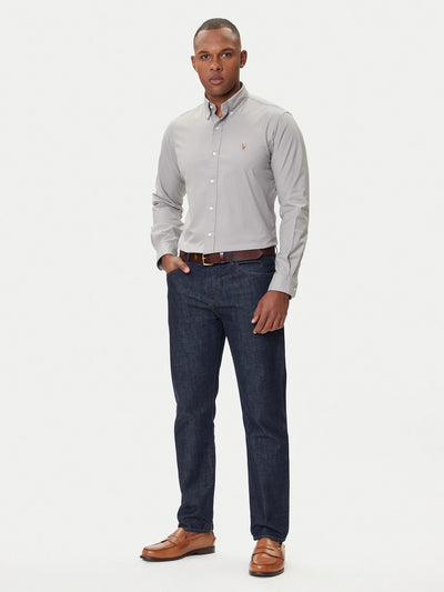Ralph Lauren Custom Fit Stretch Oxford Shirt | Grey