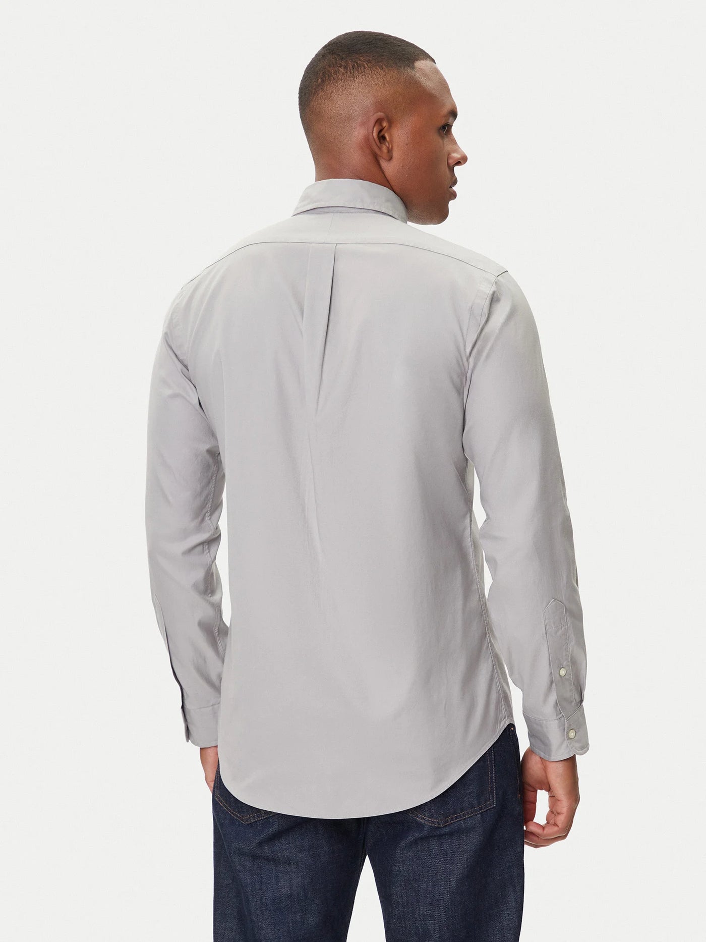 Ralph Lauren Custom Fit Stretch Oxford Shirt | Grey