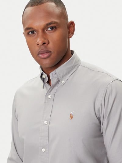 Ralph Lauren Custom Fit Stretch Oxford Shirt | Grey