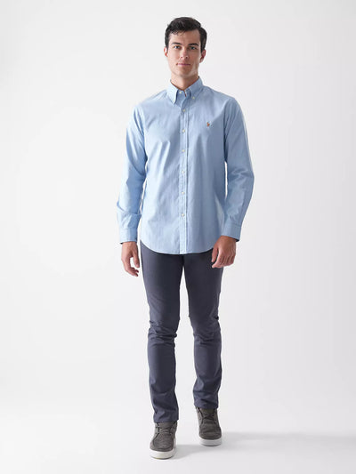Ralph Lauren Custom Fit Stretch Oxford Shirt | Blue