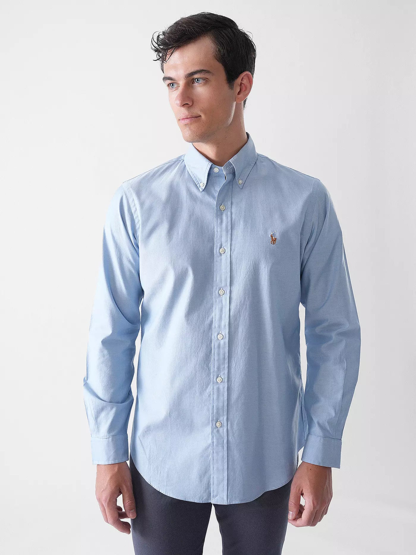 Ralph Lauren Custom Fit Stretch Oxford Shirt | Blue