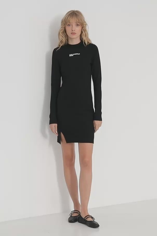 Karl Lagerfeld Milano Mock Neck Dress | Black