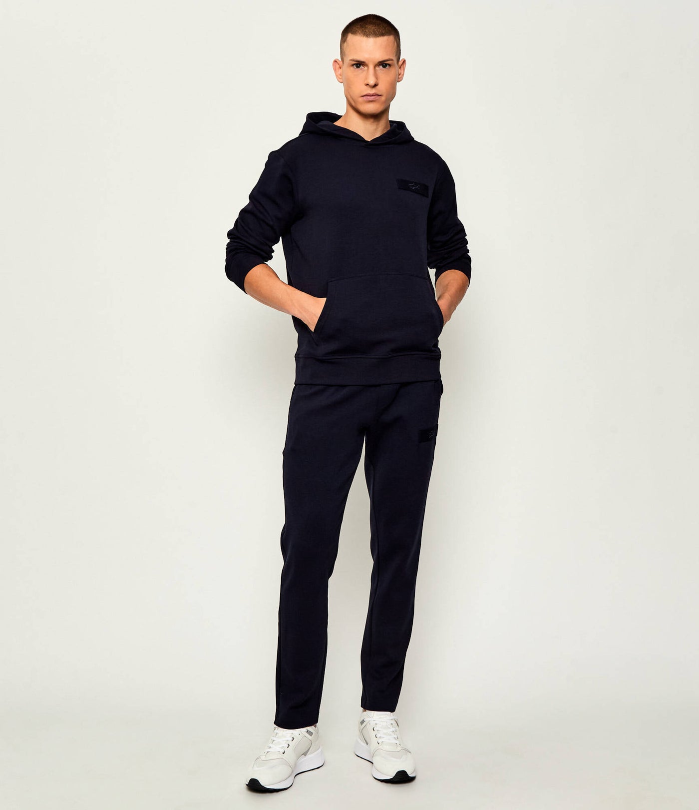 Paul & Shark Embroidered X Soft Fleece Cotton Hoodie | Navy