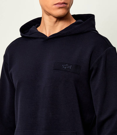 Paul & Shark Embroidered X Soft Fleece Cotton Hoodie | Navy
