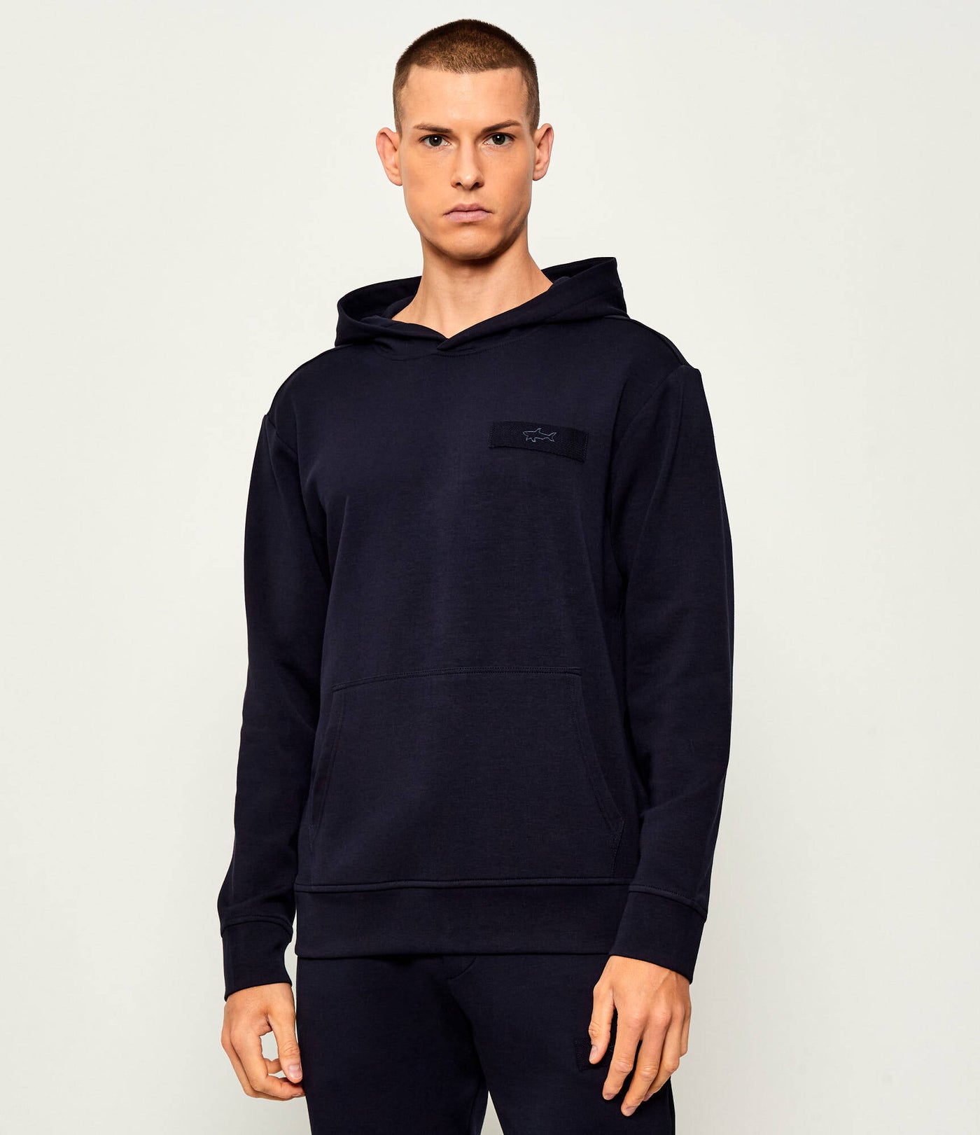 Paul & Shark Embroidered X Soft Fleece Cotton Hoodie | Navy
