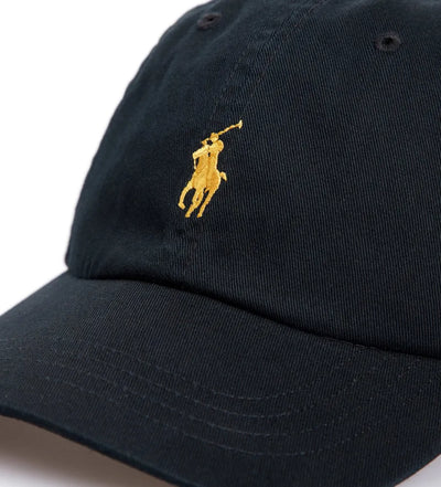 Ralph Lauren Hat with Gold Pony | Black/Gold