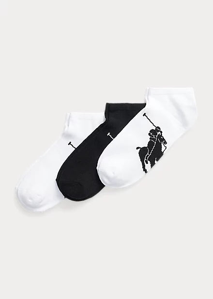Ralph Lauren Big Pony Men's Sock 3-Pack | White/Black