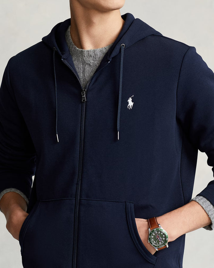 Ralph Lauren Double-Knit Full-Zip Hoodie | Aviator Navy