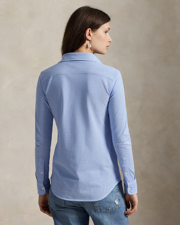 Ralph Lauren Slim Fit Knit Cotton Oxford Shirt | Harbor Blue