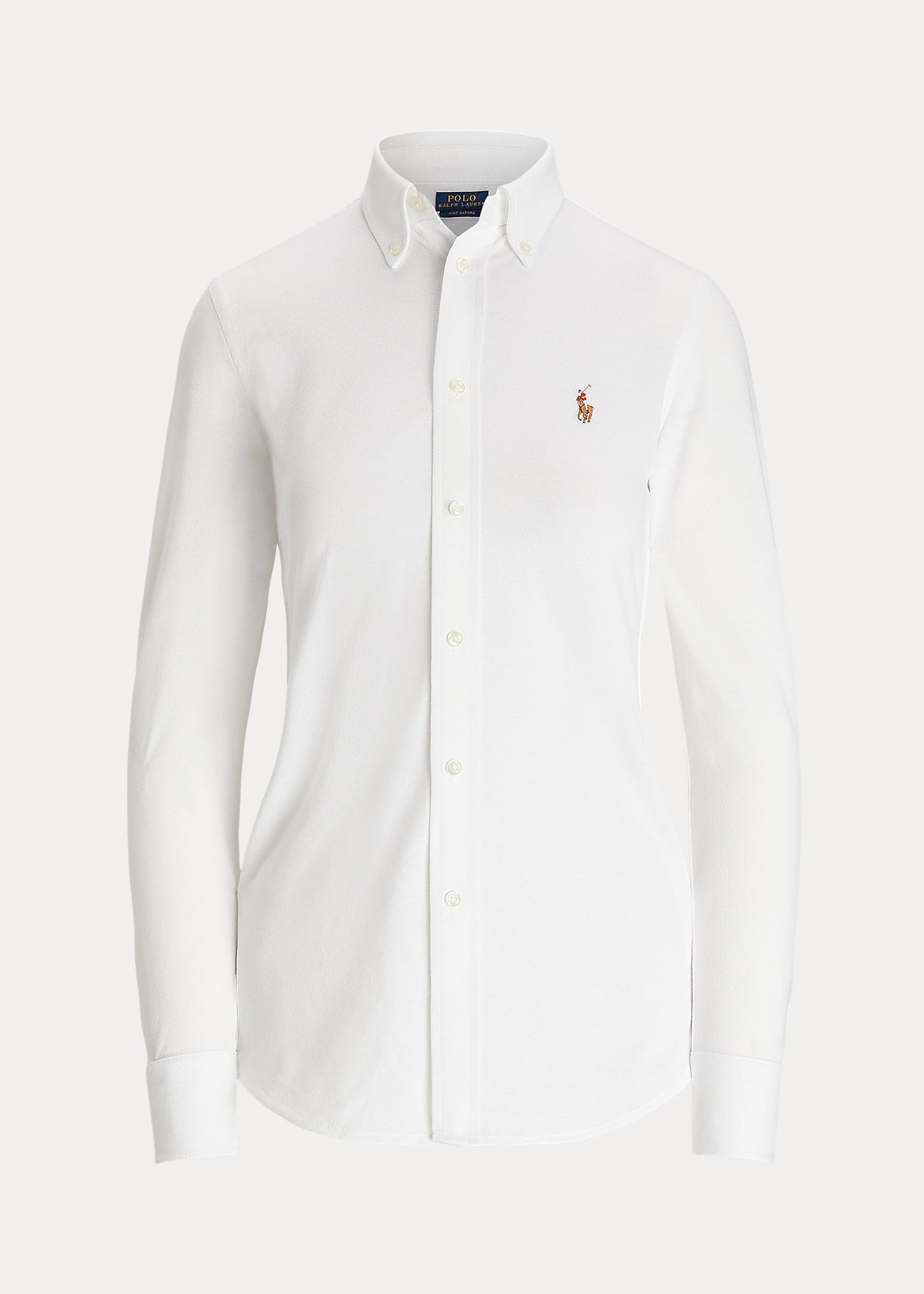 Ralph Lauren Slim Fit Knit Cotton Oxford Shirt | White