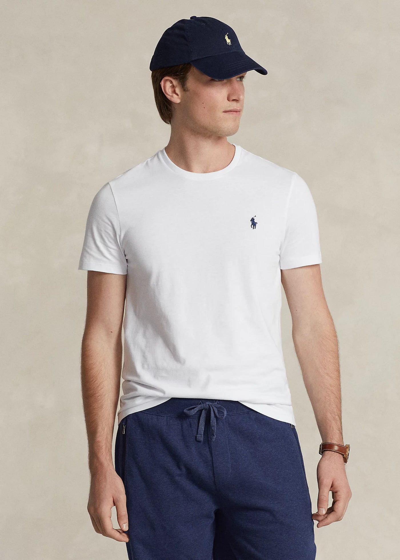Ralph Lauren Custom Slim Fit Jersey Crewneck T-Shirt | White