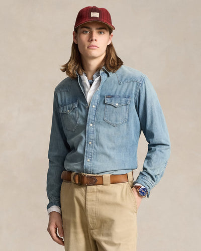 Ralph Lauren Slub Denim Western Shirt | RL Western