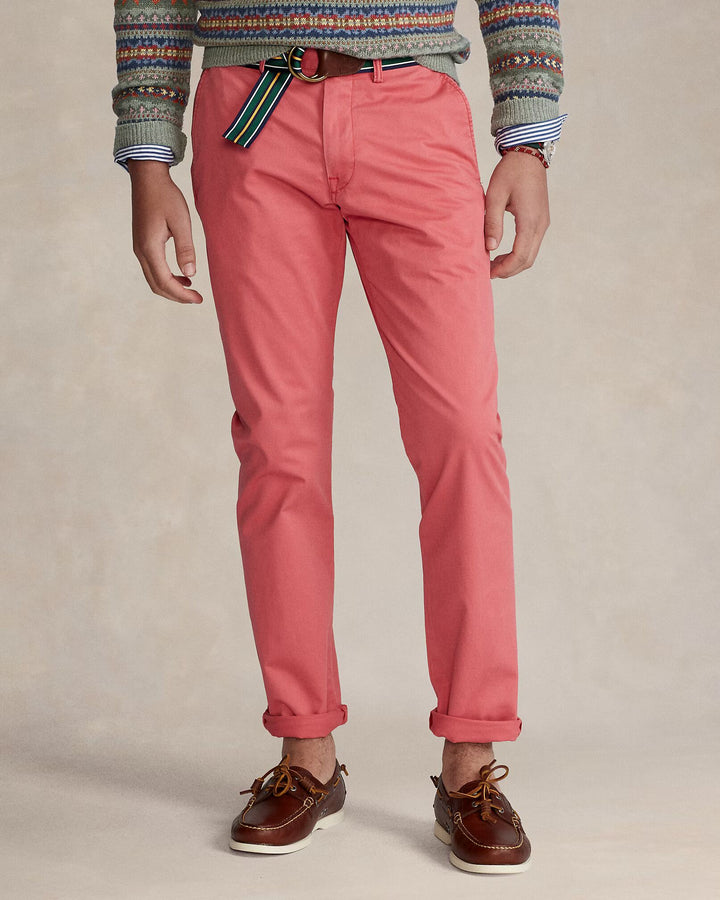Ralph Lauren Stretch Slim Fit Washed Chino Trouser | Nantucket Red