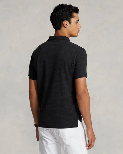 Ralph Lauren Custom Slim Fit Mesh Polo Shirt | Black Marl