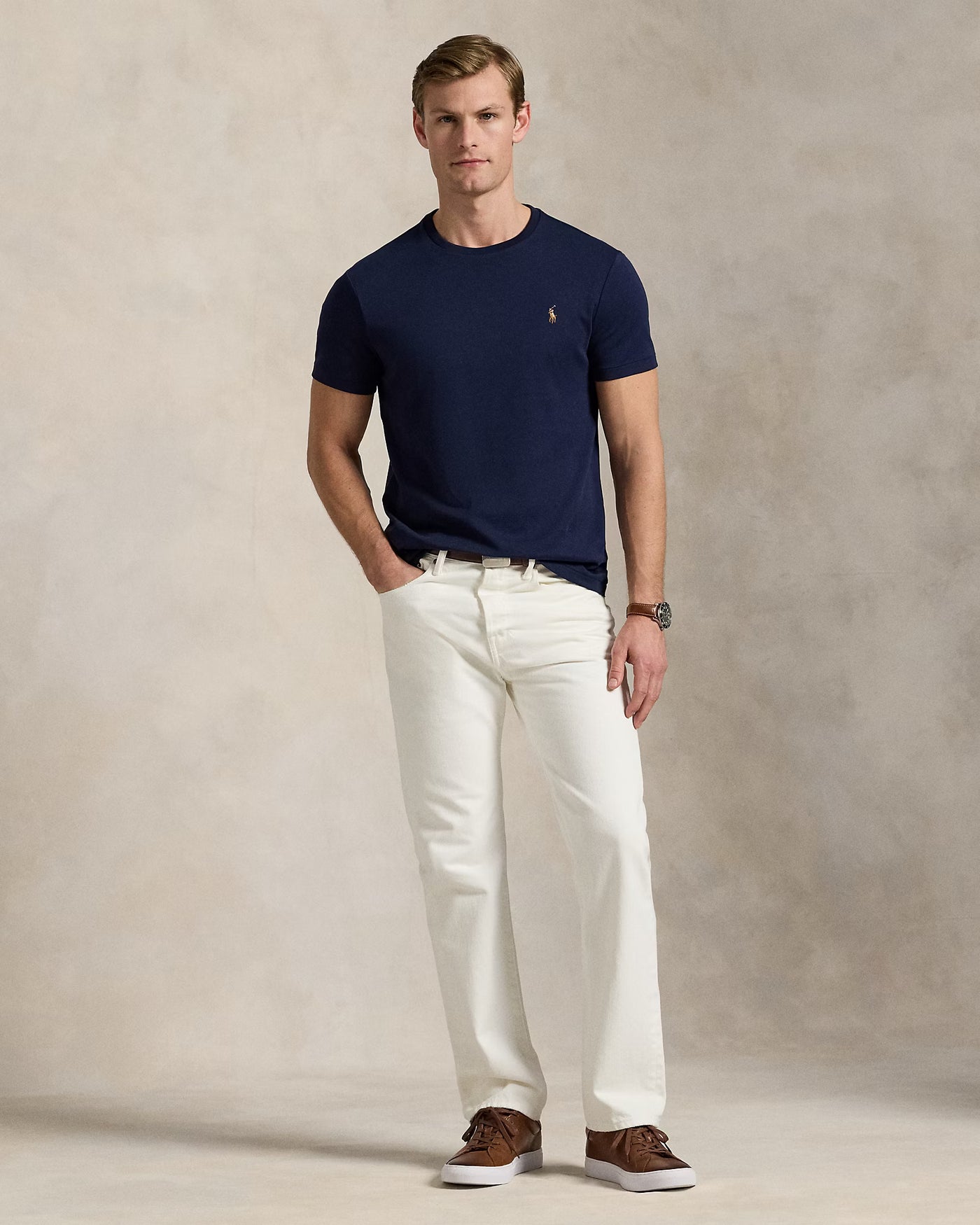 Ralph Lauren Custom Slim Fit Soft Cotton T-Shirt | Refined Navy