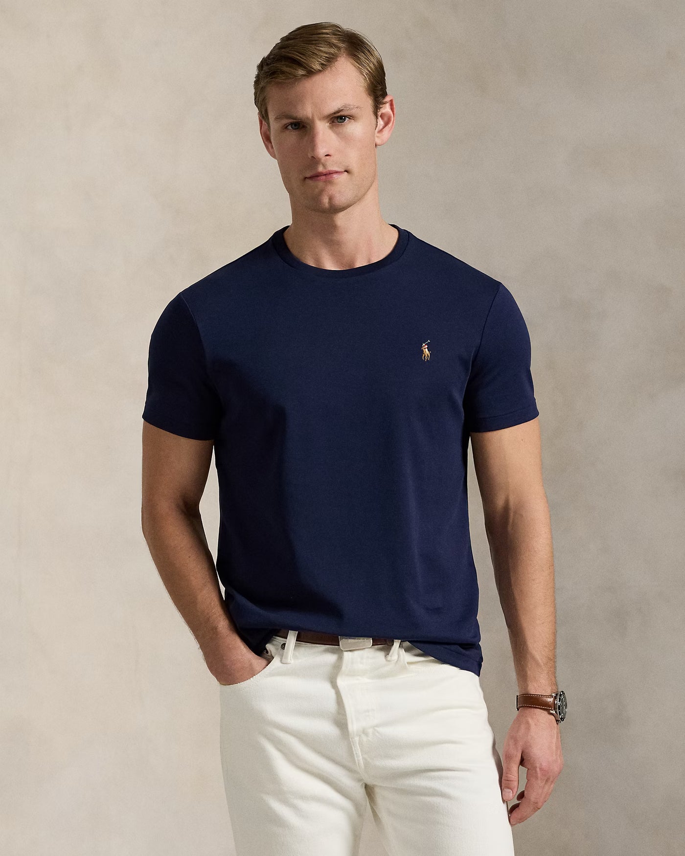 Ralph Lauren Custom Slim Fit Soft Cotton T-Shirt | Refined Navy