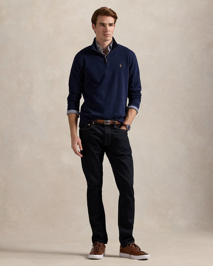 Ralph Lauren Estate-Rib Quarter-Zip Pullover | Cruise Navy