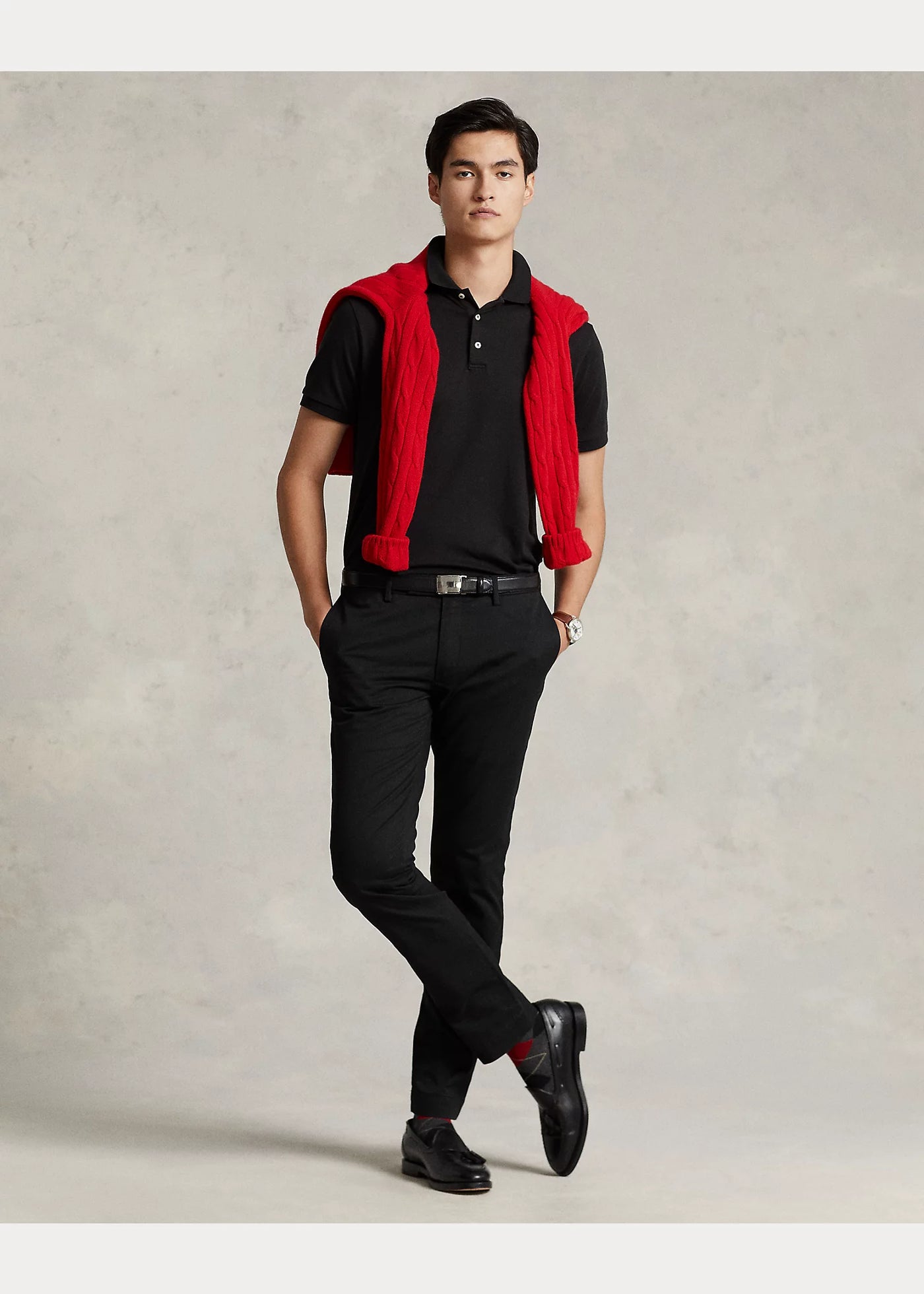 Ralph Lauren Custom Slim Fit Soft Cotton Polo Shirt | Black