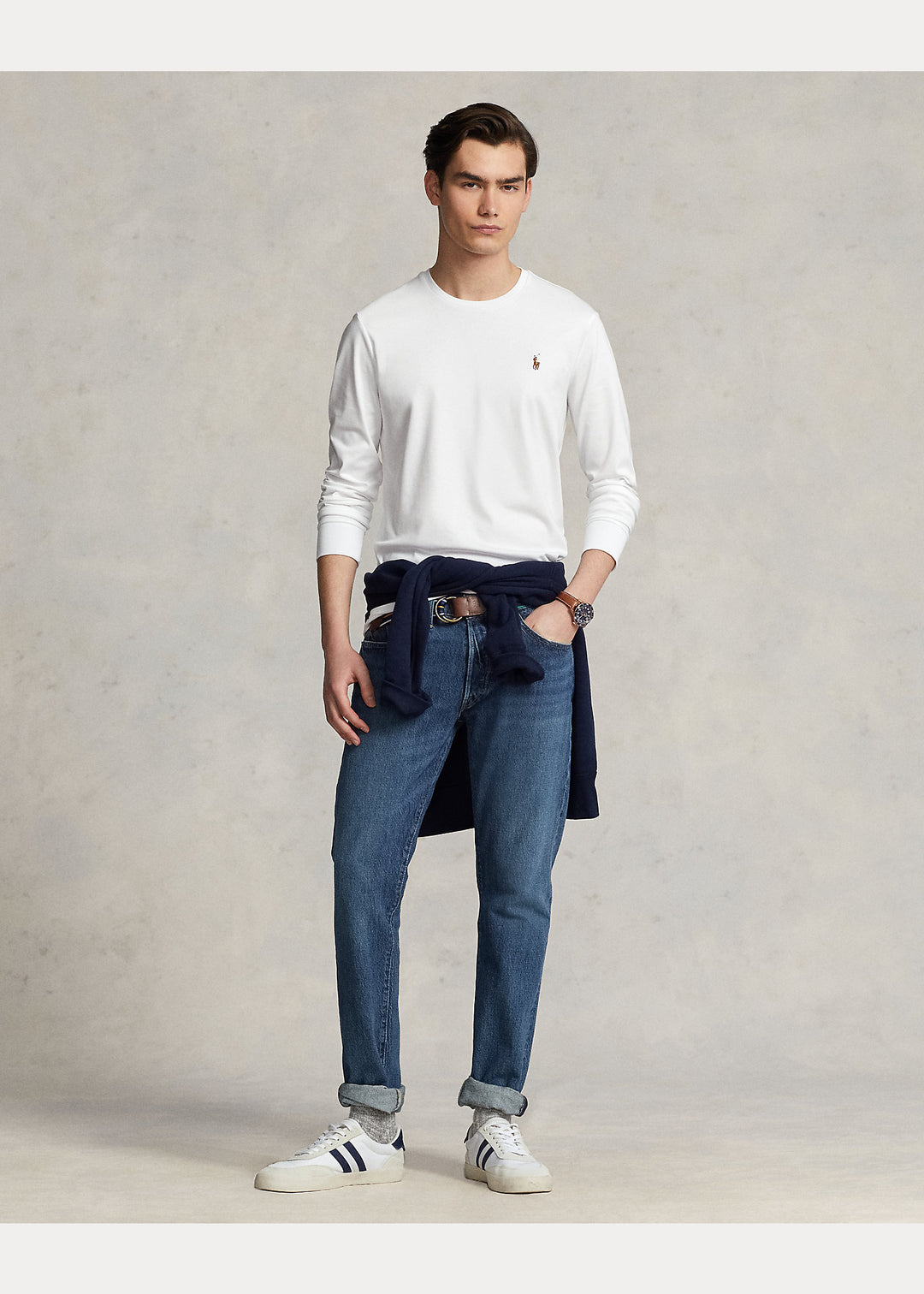 Ralph Lauren Custom Slim Fit Soft Cotton Interlock T-Shirt | White