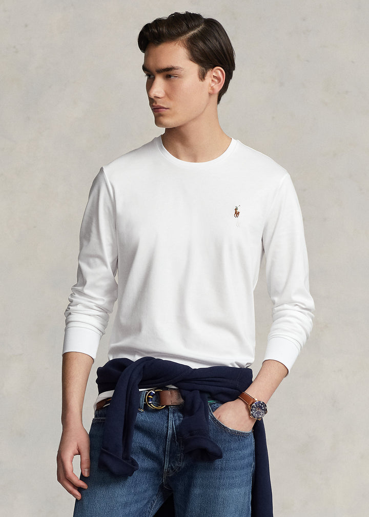 Ralph Lauren Custom Slim Fit Soft Cotton Interlock T-Shirt | White