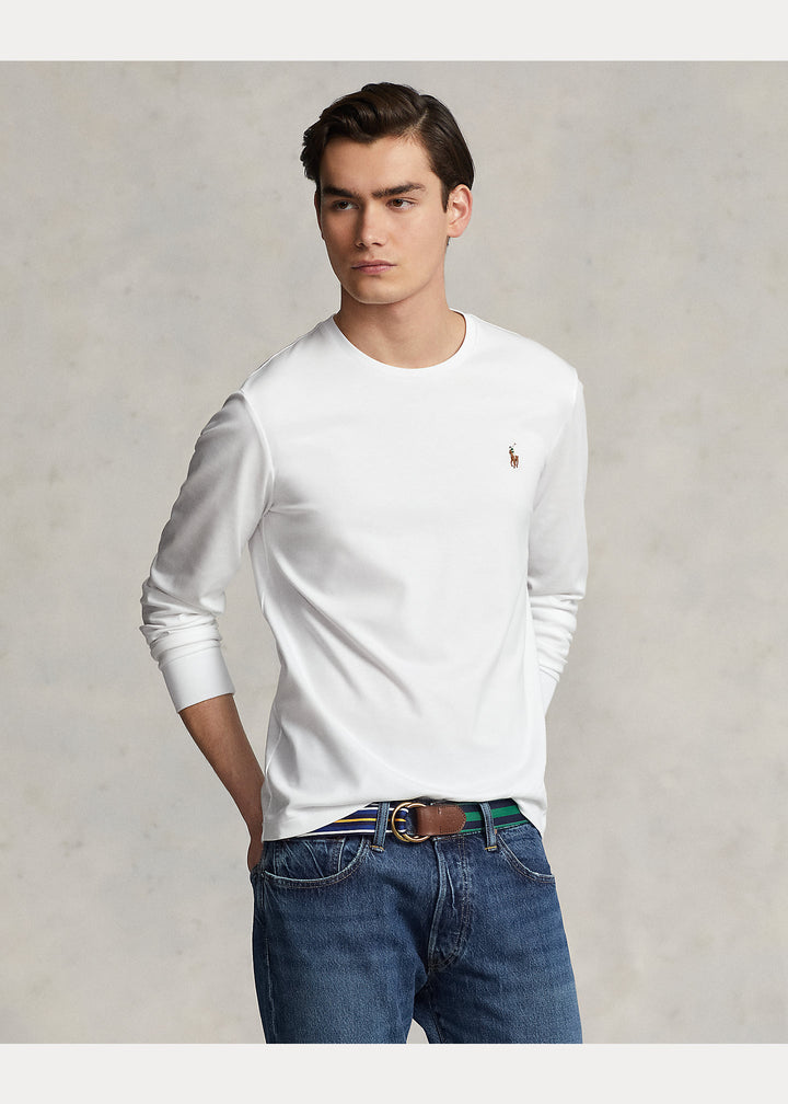 Ralph Lauren Custom Slim Fit Soft Cotton Interlock T-Shirt | White