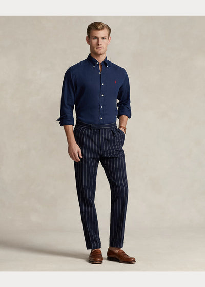 Ralph Lauren Custom Fit Linen Shirt | Newport Navy