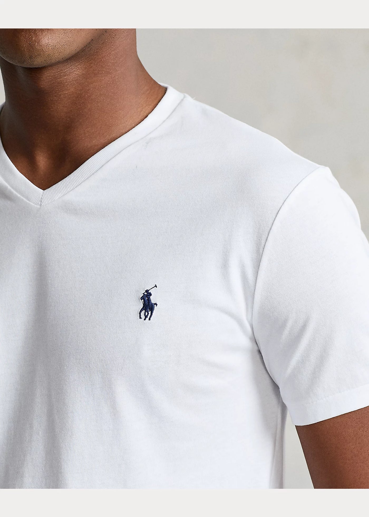 Ralph Lauren Custom Slim Fit Jersey V-Neck T-Shirt | White