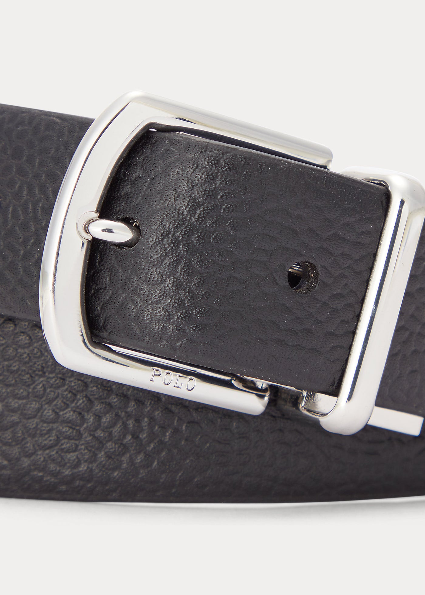 Ralph Lauren Reversible Pebble Leather Belt | Black/Navy