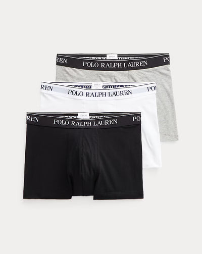 Ralph Lauren Stretch Cotton Trunk 3-Pack | Black/White/Grey